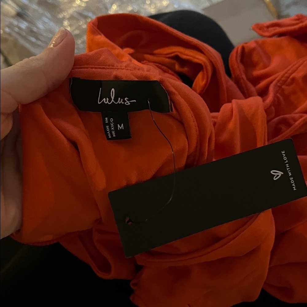 Lulus Boldly Blooming Bright Orange Halter Bodysuit - Picture 8 of 9